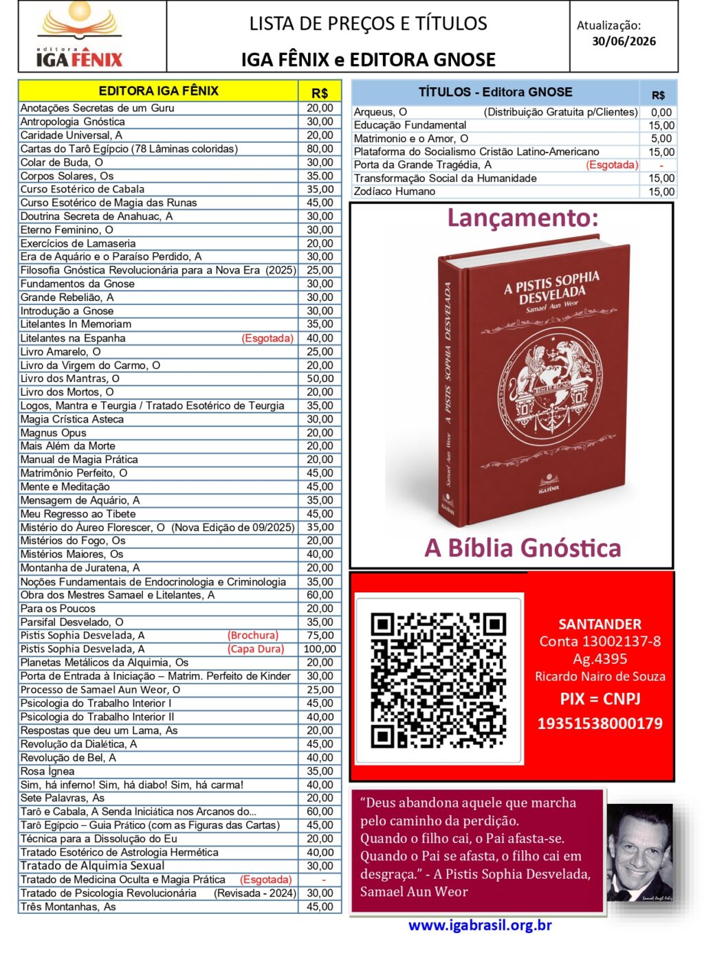 LISTA DE LIVROS X PREÇOS 2026